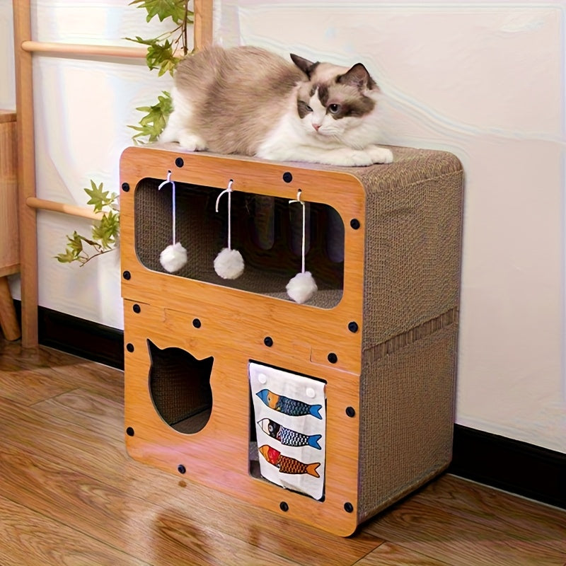 Fun Scratching Board House for Cats