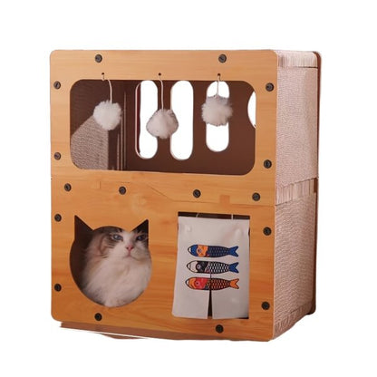 Fun Scratching Board House for Cats