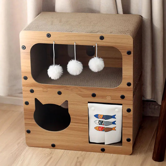 Fun Scratching Board House for Cats
