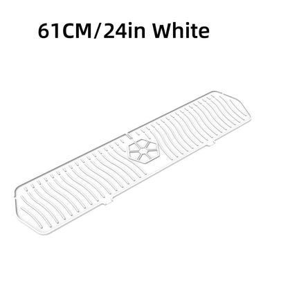 24/29.5inch Kitchen Sink Splash Guard,Silicone Draining Mat for Sink,Sink Protectors for Kitchen Sink Mat, Splash Guard Kitchen