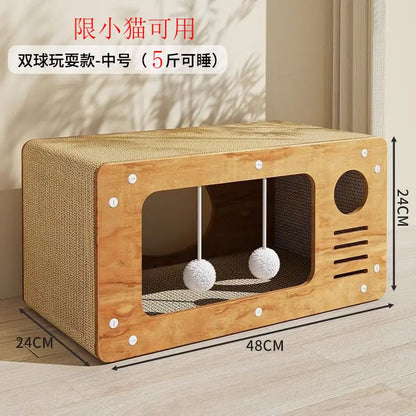 Double-Layer Scratch Board Nest Integrated Two House Cattery Wear-Resistant Non-Chip Grinding Claw Board